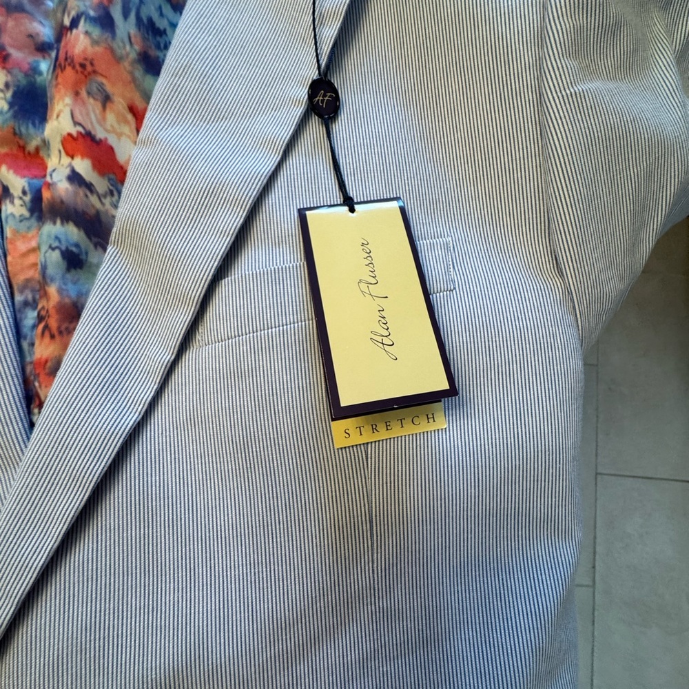 Alan Flusser Striped Blazer with Multicolor Lining - Picture 3 of 7
